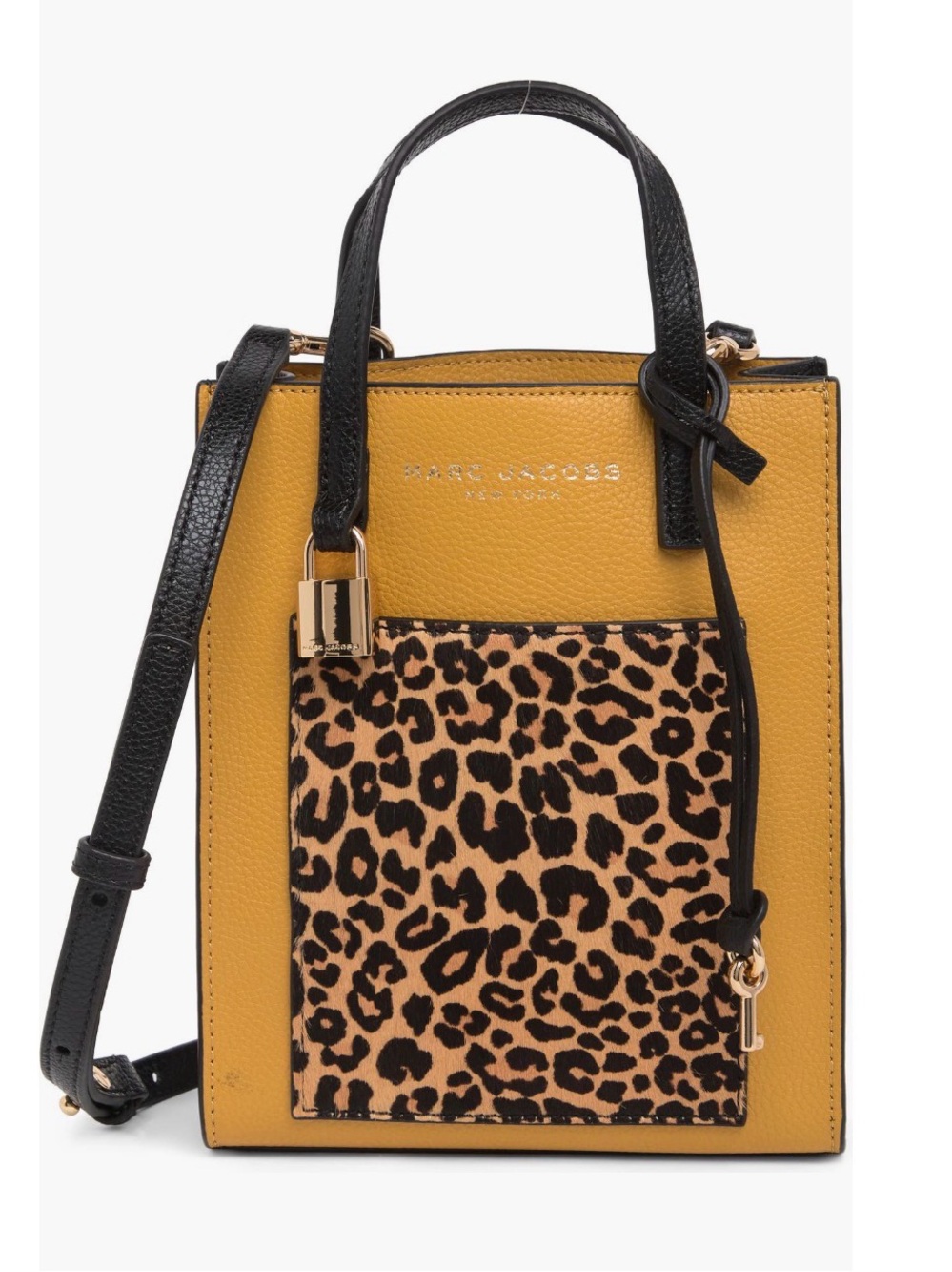 Marc Jacobs Grained Calfskin Leopard Micro Grind Shopper Tote & Crossbody Bag